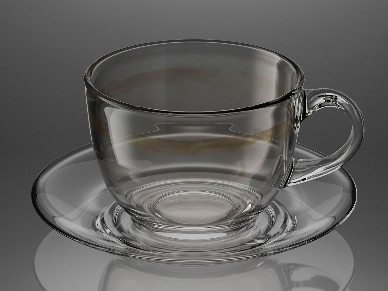 Probleme beim Gläserspülen: Teeränder und Kaffeeflecken Gespültes Teeglas mit dunklen Verfärbungen