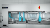 Winterhalter protočne mašine za pranje sa transportom korpi - količina vode za ispiranje u zavisnosti od brzine transporta posuđa