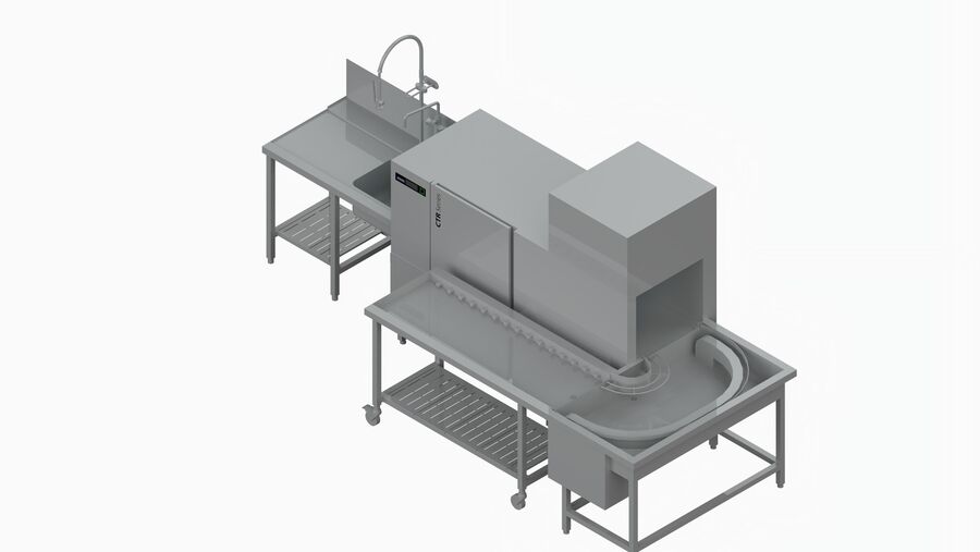 Winterhalter rack conveyor dishwasher CTR M-M planning example