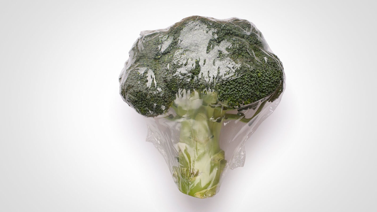 Allowed: plastic film around bokkoli and cucumbers broccoli wrapped in transparent plastic film