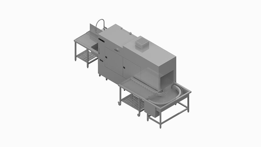 Winterhalter Korbtransportspülmaschine MTR Planungsbeispiel