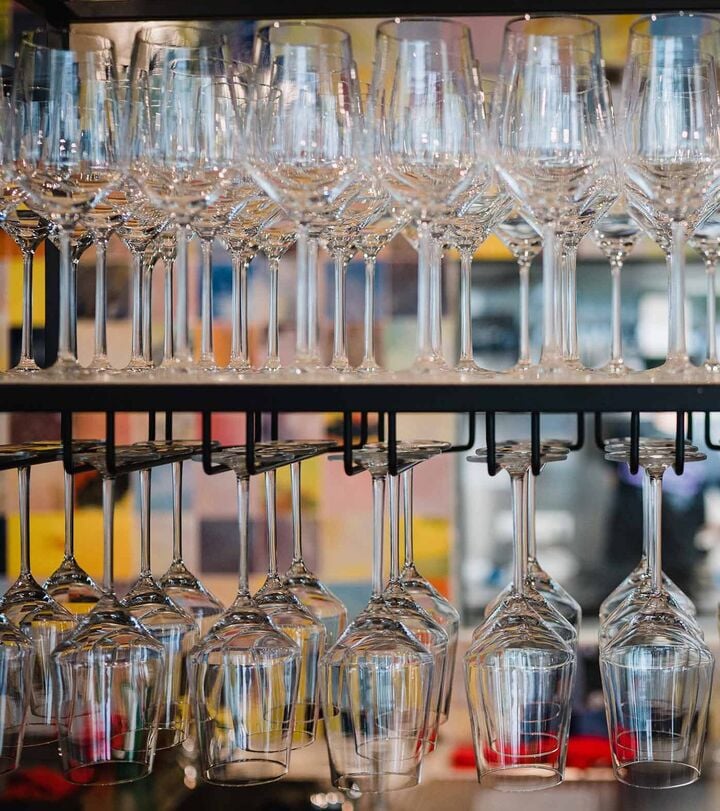 Wine glasses in Frühstück 3000 Berlin Kreuzberg