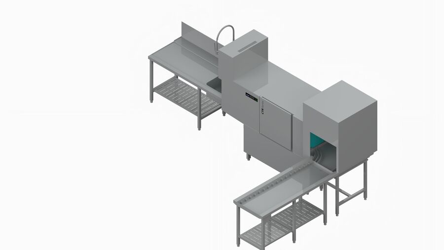Lave-vaisselle à avancement automatique de casiers CTR&nbsp;SM-M Energy Winterhalter, exemple de planification