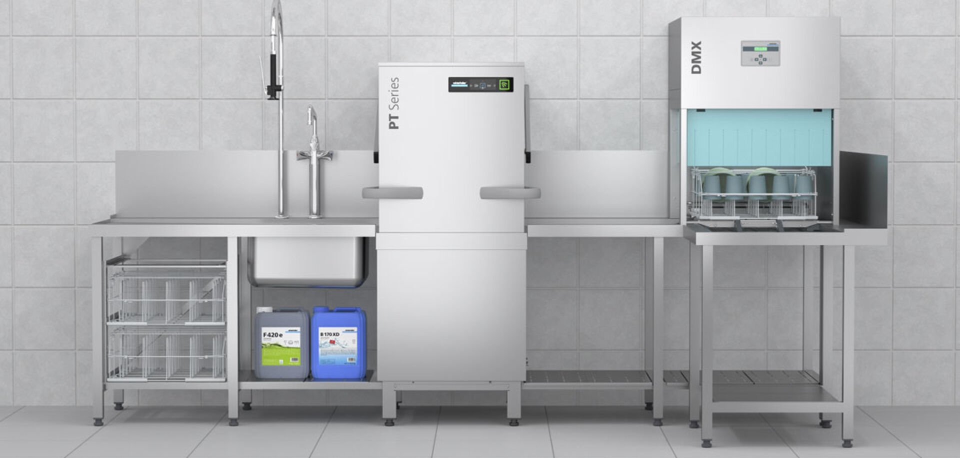 Winterhalter droogapparaat DMX hoekopstelling Winterhalter droogapparaat DMX hoekopstelling