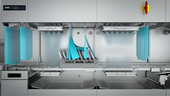 ウィンターハルター コンベアタイプ食器洗浄機 洗浄物感知によるゾーンコントロール