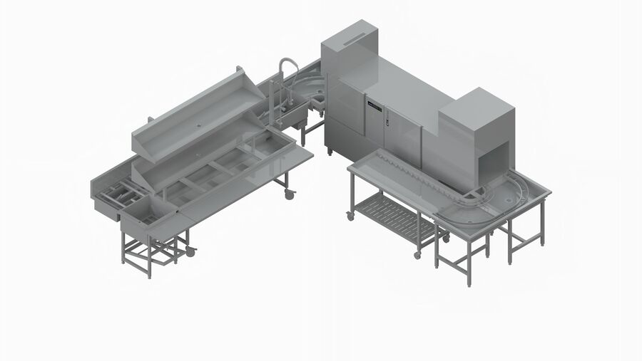 Lave-vaisselle à avancement automatique de casiers CTR&nbsp;MM-M Energy Winterhalter, exemple de planification