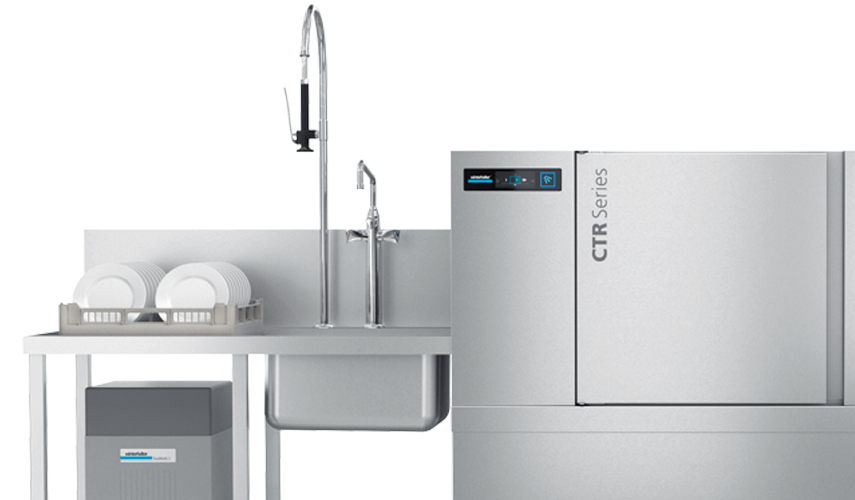 Lave-vaisselle compact à avancement automatique de casiers CTR Winterhalter Lave-vaisselle compact à avancement automatique de casiers CTR Winterhalter