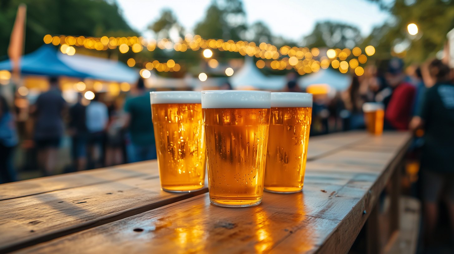 Getränkeausgabe im Fußballstadion oder beim Festival