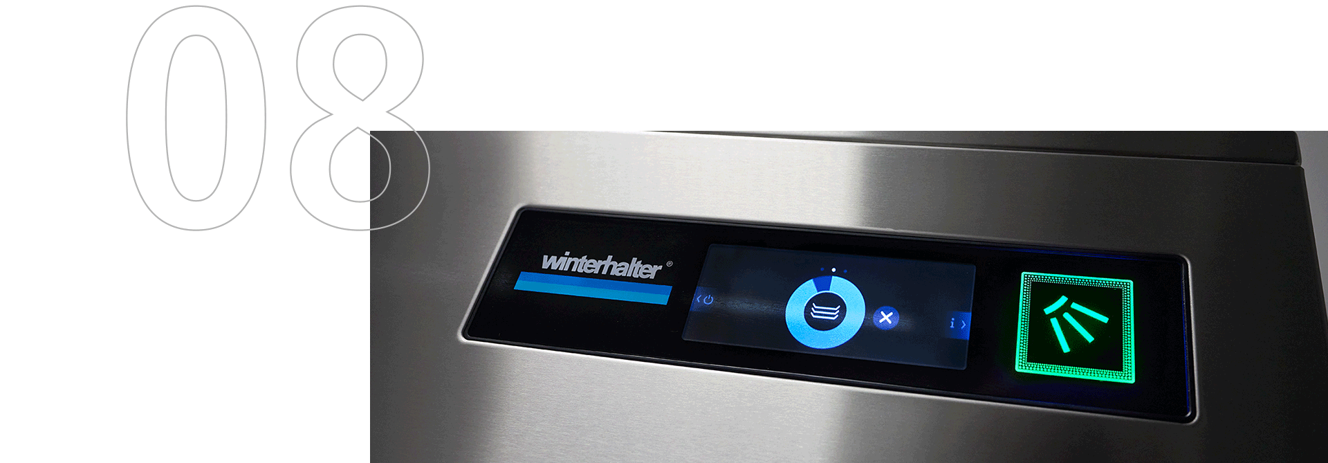 Winterhalter Energiespar-Tipps Wärmerückgewinnung abwarten  Winterhalter Energiespar-Tipps Wärmerückgewinnung abwarten Display