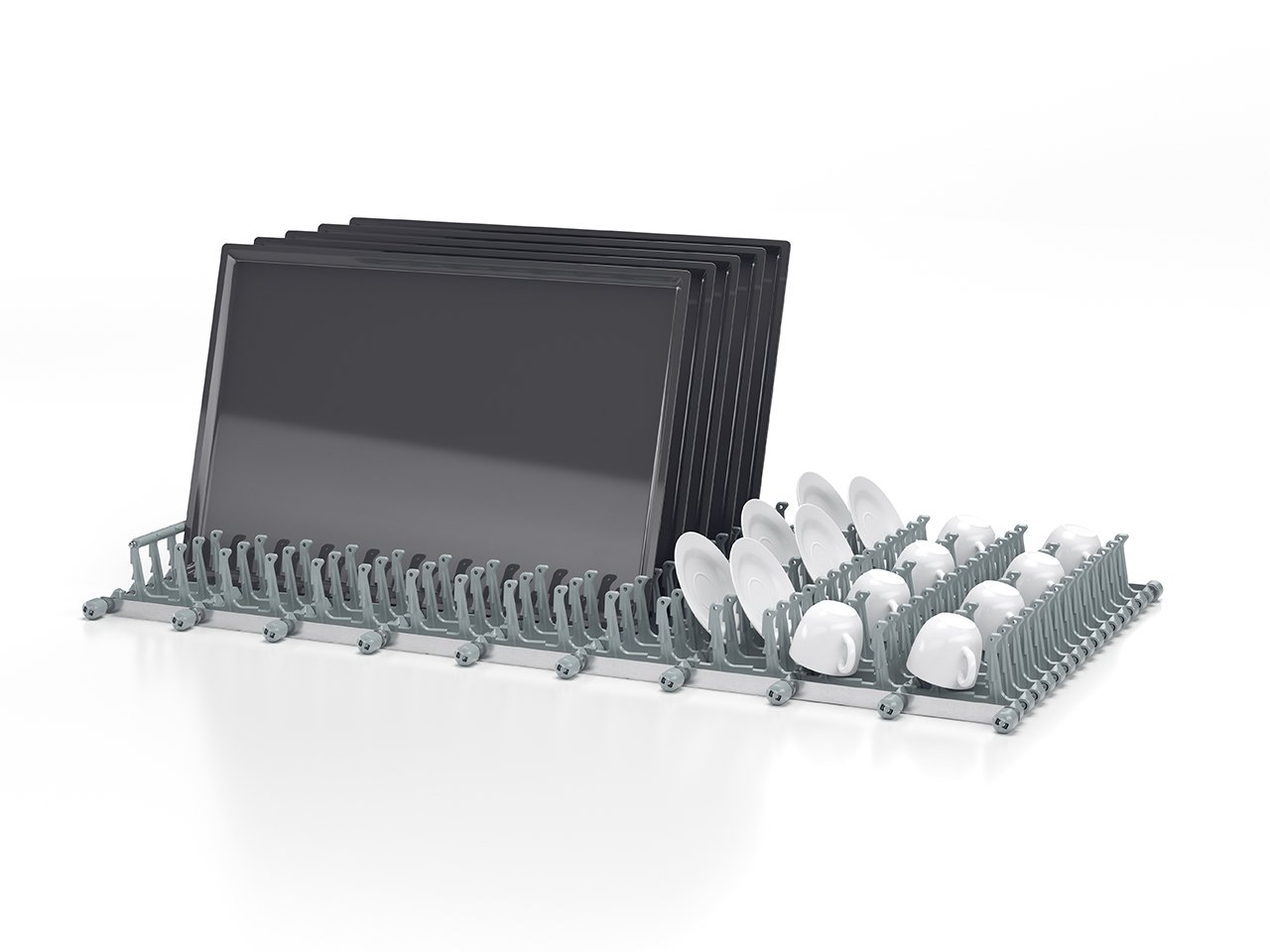 Cinta de dedos completa de 60 mm, tren de lavado de cinta transportadora MTF Winterhalter Cinta de dedos completa de 60 mm con vajilla y bandejas, tren de lavado de cinta transportadora MTF Winterhalter