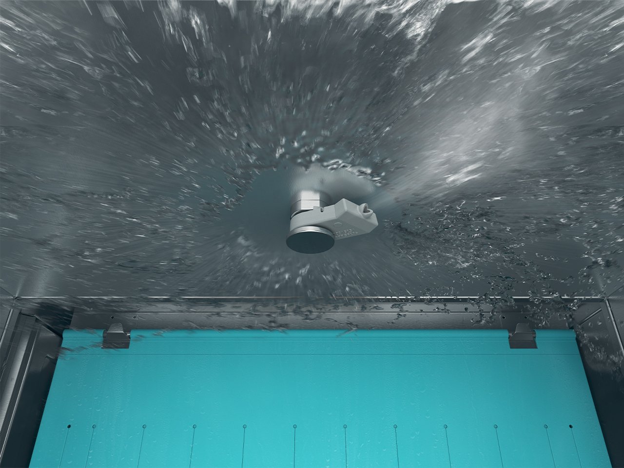 Winterhalter conveyor dishwashers ceiling cleaning jet Winterhalter conveyor dishwashers ceiling cleaning jet