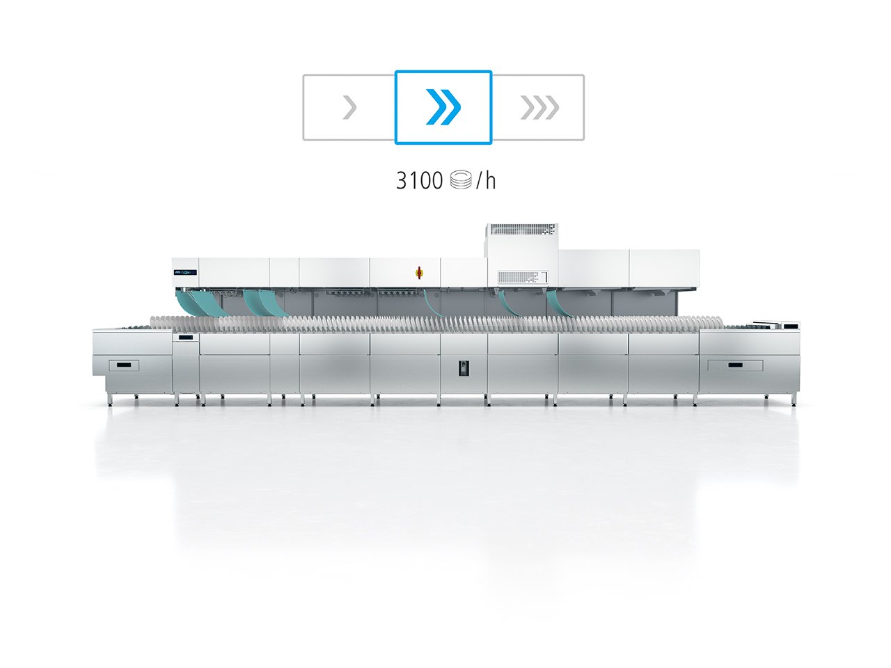Winterhalter conveyor dishwashers Flexspeed mode