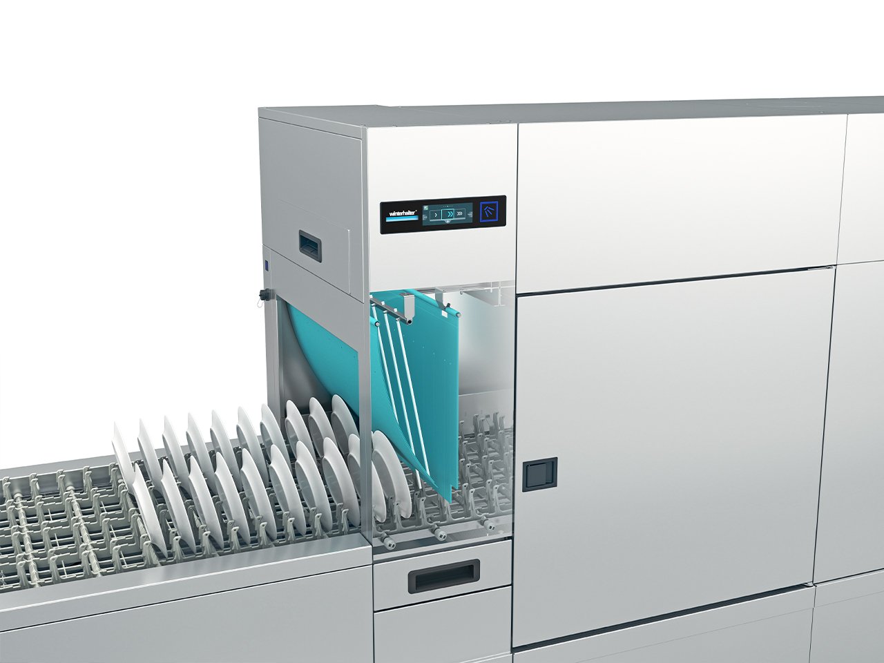 Lave-vaisselle à avancement automatique MTF Winterhalter, Rideau double Lave-vaisselle à avancement automatique MTF Winterhalter, Rideau double