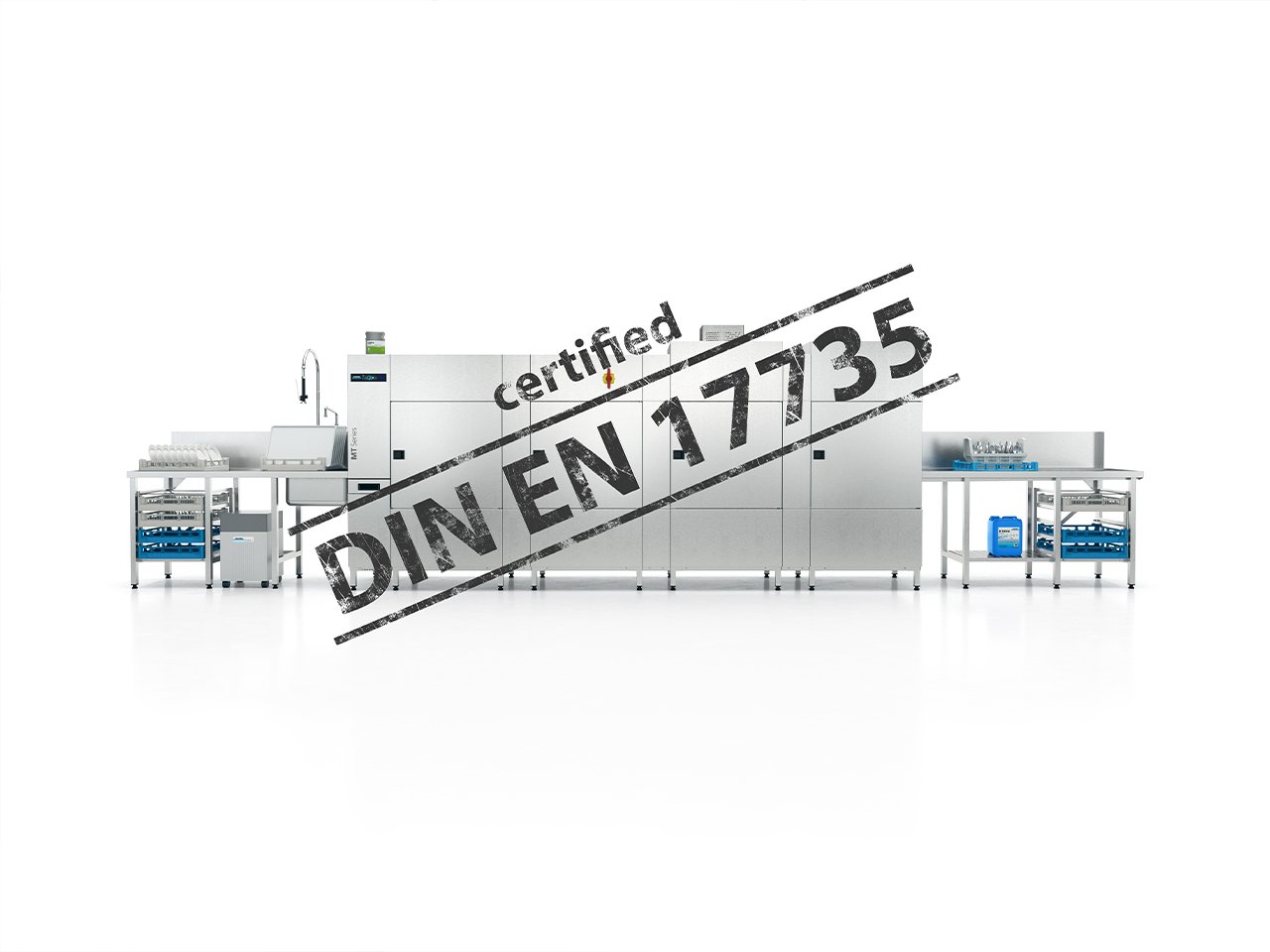 Lave-vaisselle à avancement automatique MTF Winterhalter, certificat d’hygiène conforme à la norme Lave-vaisselle à avancement automatique MTF Winterhalter, certificat d’hygiène conforme à la norme