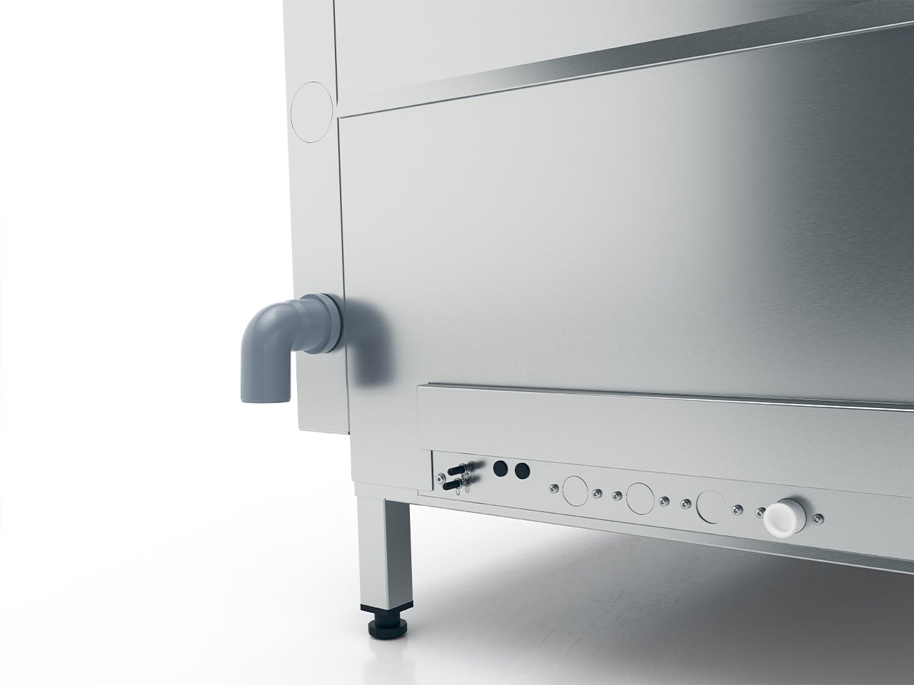 Winterhalter MTR conveyor dishwashers elevated waste water connection Winterhalter MTR conveyor dishwashers with elevated waste water connection