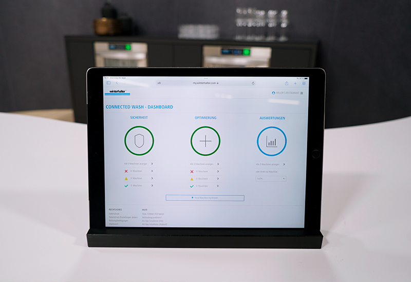 Winterhalter Erlebniswelt CONNECTED WASH Dashboard