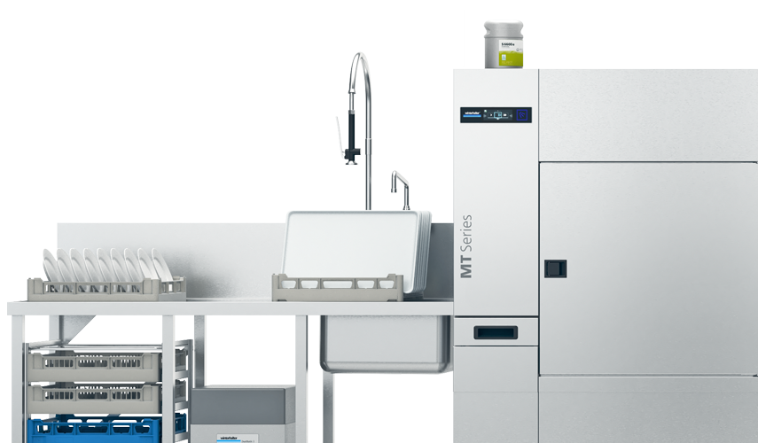 La lavastoviglie ad avanzamento automatico a vasche multiple Winterhalter MTR La lavastoviglie ad avanzamento automatico a vasche multiple Winterhalter MTR