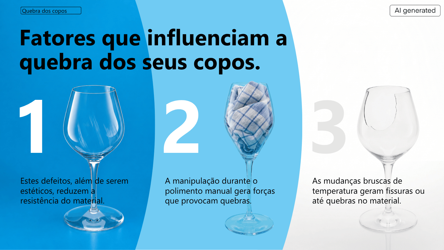 Fatores que influenciam a quebra dos seus copos.