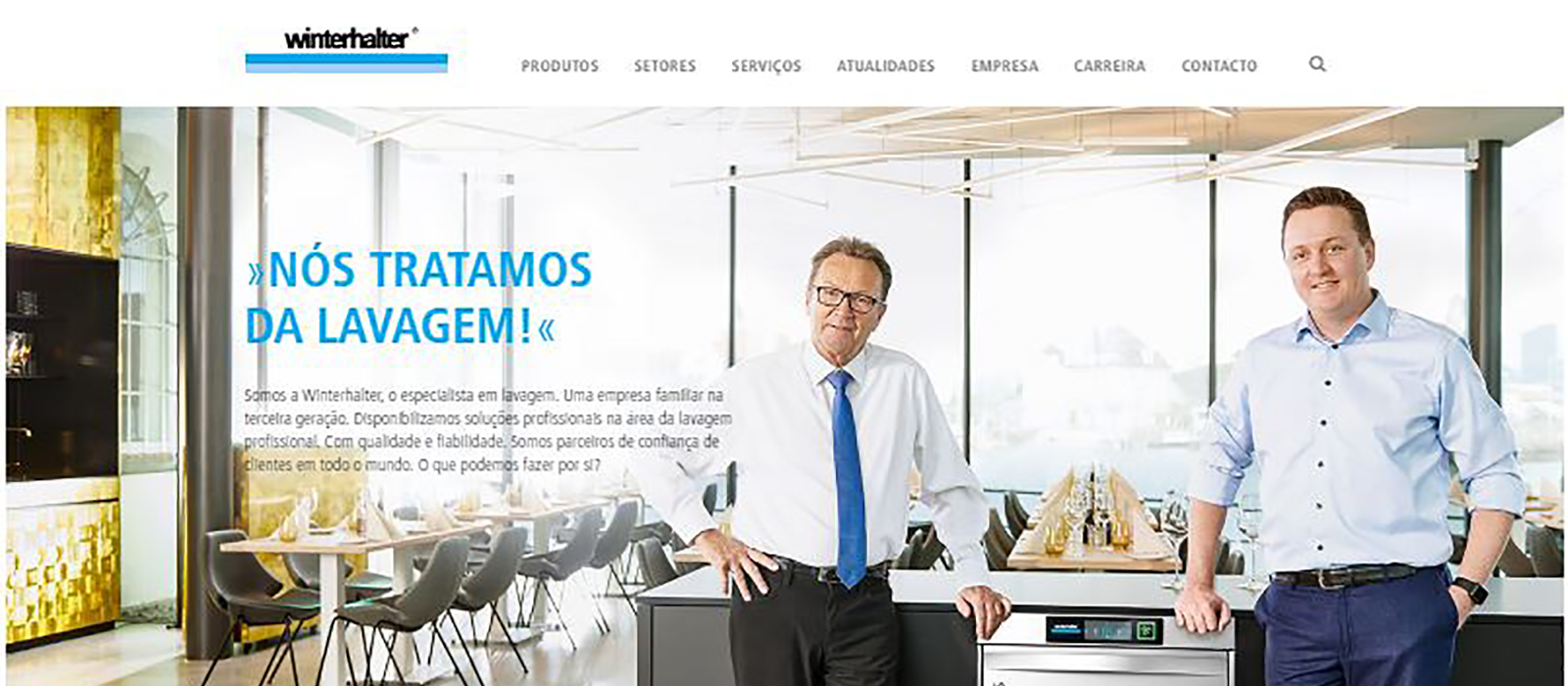 O novo mundo online da Winterhalter: Claro. Simples. Foco no cliente.