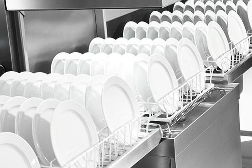 Passthrough dishwasher for plates Passthrough dishwasher for plates