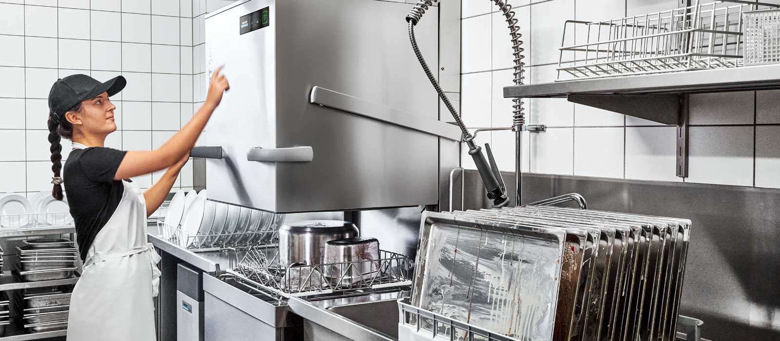 Winterhalter PT Utensil passthrough dishwasher for dishes and utensils